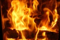 Fire. Burning wood in the fireplace. Bright fire. Royalty Free Stock Photo