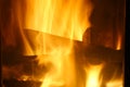 Fire. Burning wood in the fireplace. Bright fire. Royalty Free Stock Photo
