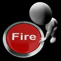 Fire Button Means Emergency Evacuation And 111 Royalty Free Stock Photo