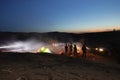 Fire camping in the desert Royalty Free Stock Photo