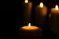 Fire Candle In Black Royalty Free Stock Photo