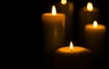 Fire Candle In Black Royalty Free Stock Photo