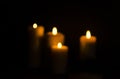Fire Candle In Black Royalty Free Stock Photo