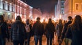 The Fire of Change, People with Torches Protesting on the Streets, Generative AI