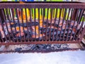 Fire charcoal in stove for cooking and grilling food or barbecue Royalty Free Stock Photo