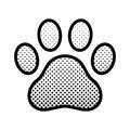 Dog paw vector footprint logo icon screen tone comic cartoon graphic symbol illustration french bulldog bear cat