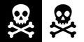 Skull crossbones vector pirate icon Halloween ghost logo graphic symbol illustration