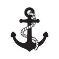 Anchor vector icon logo boat symbol pirate Nautical helm maritime ocean sea illustration Royalty Free Stock Photo