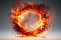 Fire circle with space for text. isolated on white background. AI Generated Royalty Free Stock Photo