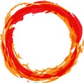 Fire circle vector illustration. Flaming orange Royalty Free Stock Photo