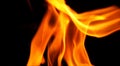 Fire close-up on black background. Royalty Free Stock Photo