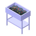 Fire coal bbq icon isometric vector. Meat master