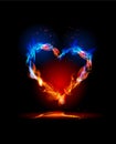 Fire collection Heart, love concept Royalty Free Stock Photo