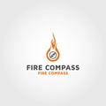 Fire compass vector logo design template idea Royalty Free Stock Photo