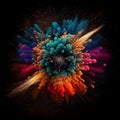 fire crackers colourful explosion in black backgro Royalty Free Stock Photo