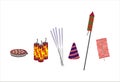 Fire Crackers - isolated illustration Royalty Free Stock Photo