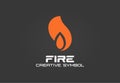 Fire creative symbol concept. Energy flame blaze abstract business logo. Flash gas ignite, smoke hot air shape, black Royalty Free Stock Photo
