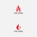 Fire creek logo design, hemp logo with fire