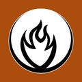 Fire Icon - Isolated symbol of the elements, simple and clean vector graphics, digital illustration