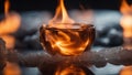 fire in the cup A paradoxical scene of fire and ice, with a contrast of heat and cold and a reflection of light Royalty Free Stock Photo