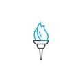 Fire cup vector thin line stroke icon. Fire cup outline illustration, linear sign, symbol concept. Royalty Free Stock Photo