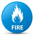 Fire cyan blue round button