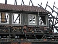 Fire damage at the roof of a building Royalty Free Stock Photo