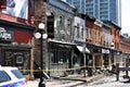 Fire damaged heritage buildings in Ottawa Byward Market