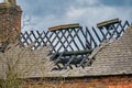 Fire damaged roof on a derelict house Royalty Free Stock Photo