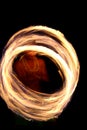 Fire dancer circles Royalty Free Stock Photo