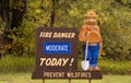 Fire Danger Moderate Today Smokey the Bear Sign Royalty Free Stock Photo