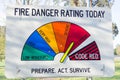 Fire danger rating sign Royalty Free Stock Photo