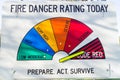 Fire danger rating sign Royalty Free Stock Photo