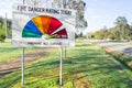 Fire danger rating sign Royalty Free Stock Photo