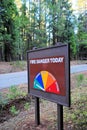 Fire Danger Sign In The Forest Royalty Free Stock Photo