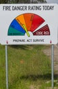 Fire danger rating sign in Australia Royalty Free Stock Photo