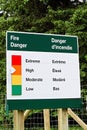 Fire Danger sign set with a high risk indicator Royalty Free Stock Photo