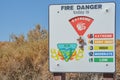 Fire Danger Today Sign in Kanab, Kane County, Utah