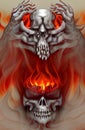Fire of death - Unique digitally painted color artwork
