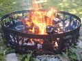 Fire in Decorative Fire ring Royalty Free Stock Photo