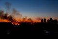 Fire in Delta Vacaresti, Bucharest, Romania, 2020-02-24 Royalty Free Stock Photo