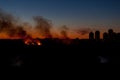 Fire in Delta Vacaresti, Bucharest, Romania, 2020-02-24 Royalty Free Stock Photo