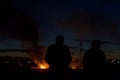 Fire in Delta Vacaresti, Bucharest, Romania, 2020-02-24 Royalty Free Stock Photo