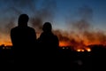 Fire in Delta Vacaresti, Bucharest, Romania, 2020-02-24 Royalty Free Stock Photo