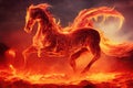 fire demon horse riding in hell Royalty Free Stock Photo