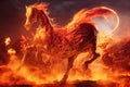 fire demon horse riding in hell Royalty Free Stock Photo