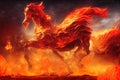 fire demon horse riding in hell Royalty Free Stock Photo