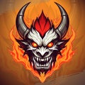 Fire Demon: Mascot Logo Design Vector for Esport and Sport Team, Badge, Emblem, T-Shirt Printing