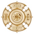 Fire Department Cross Vintage Gold Royalty Free Stock Photo