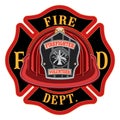 Fire Department Cross Volunteer Red Helmet Royalty Free Stock Photo